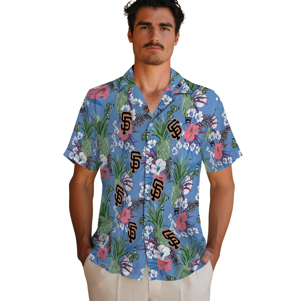 San Francisco Giants Hawaiian Shirt - Pineapple Bouquet | Moonbestprint