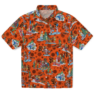San Francisco Giants Hawaiian Shirt - Simpsons Christmas | Moonbestprint