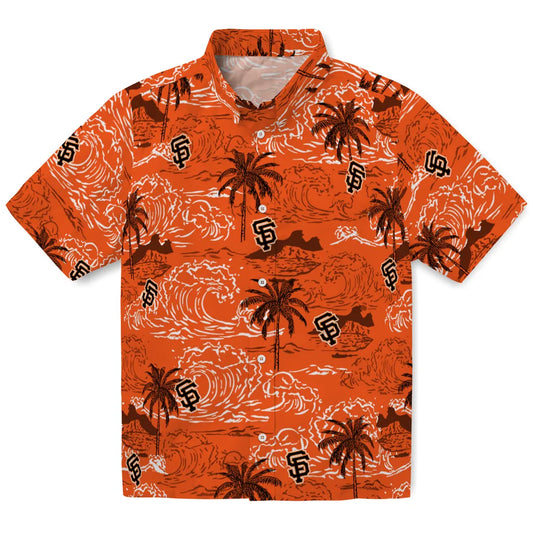 San Francisco Giants Hawaiian Shirt - Wave Palm | Moonbestprint