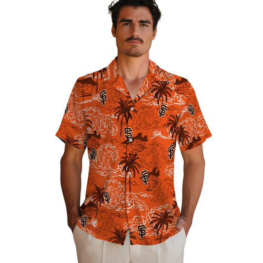 San Francisco Giants Hawaiian Shirt - Wave Palm | Moonbestprint