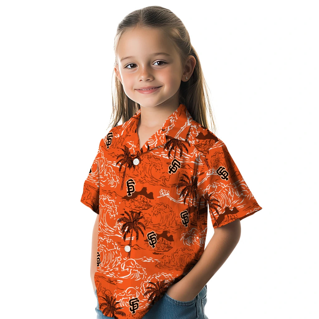 San Francisco Giants Hawaiian Shirt - Wave Palm | Moonbestprint