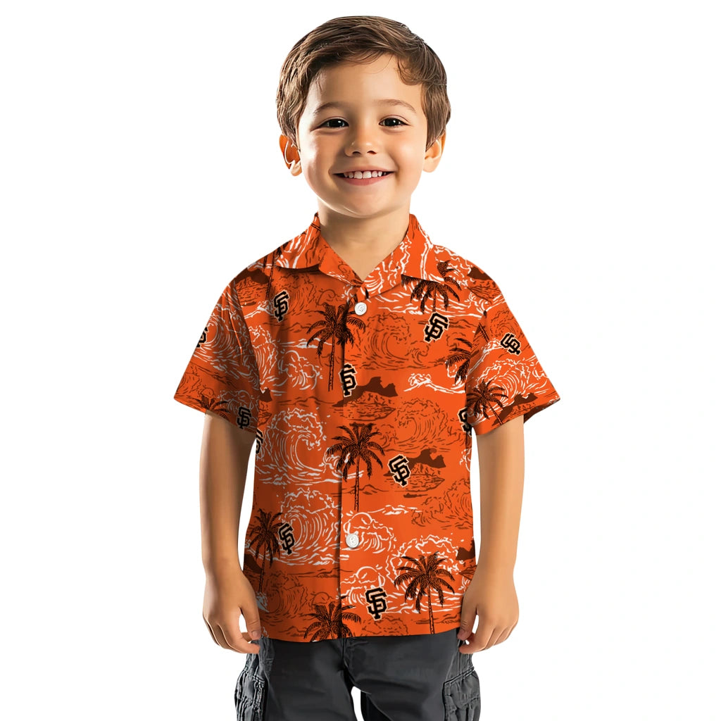 San Francisco Giants Hawaiian Shirt - Wave Palm | Moonbestprint