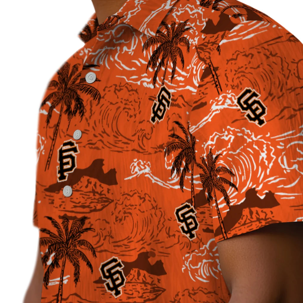 San Francisco Giants Hawaiian Shirt - Wave Palm | Moonbestprint