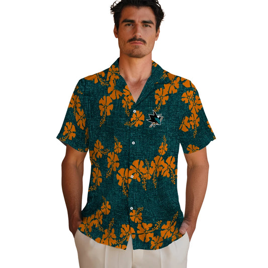 San Jose Sharks Hawaiian Shirt - 50th State Flower | Moonbestprint