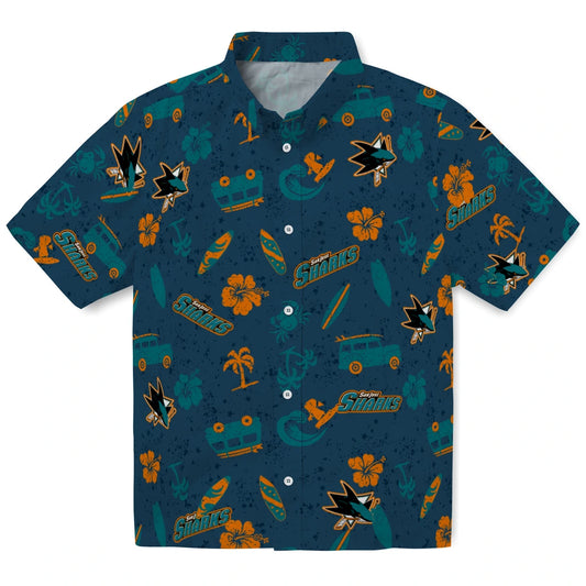 San Jose Sharks Hawaiian Shirt - Beach Vibe | Moonbestprint