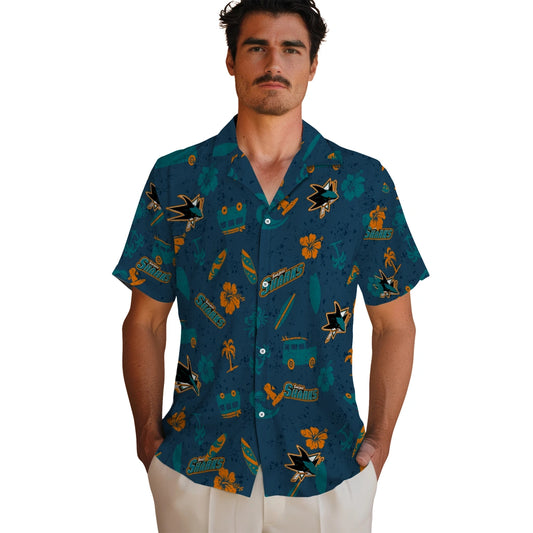 San Jose Sharks Hawaiian Shirt - Beach Vibe | Moonbestprint