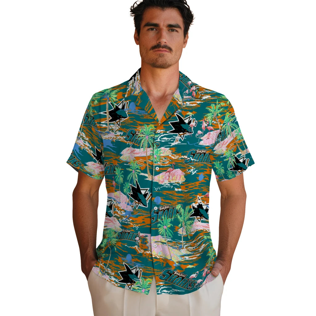 San Jose Sharks Flamingo Retreat 2026 Hawaiian Shirt – Moonbestprint