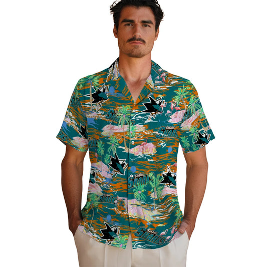 San Jose Sharks Flamingo Retreat 2026 Hawaiian Shirt – Moonbestprint