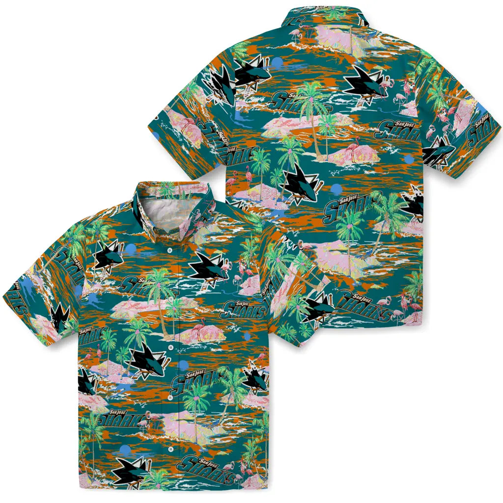 San Jose Sharks Flamingo Retreat 2026 Hawaiian Shirt – Moonbestprint