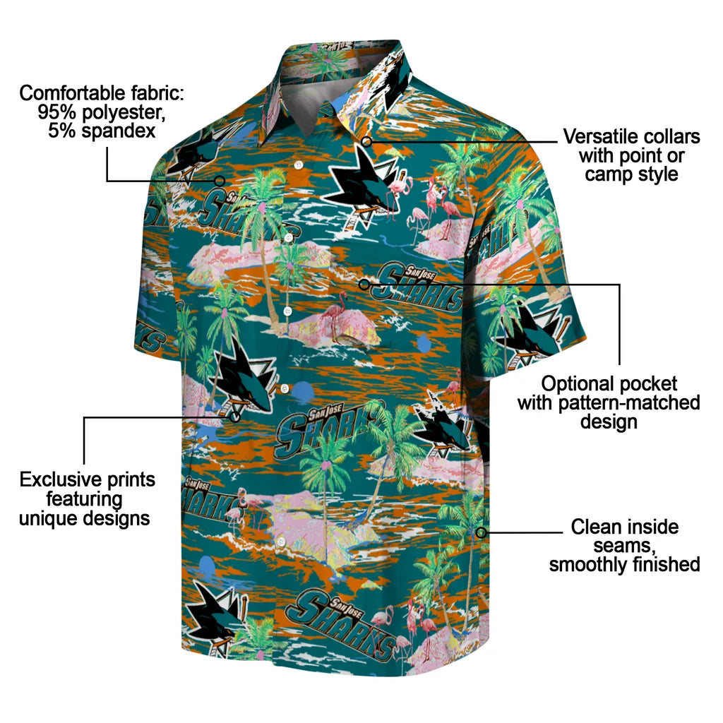 San Jose Sharks Flamingo Retreat 2026 Hawaiian Shirt – Moonbestprint