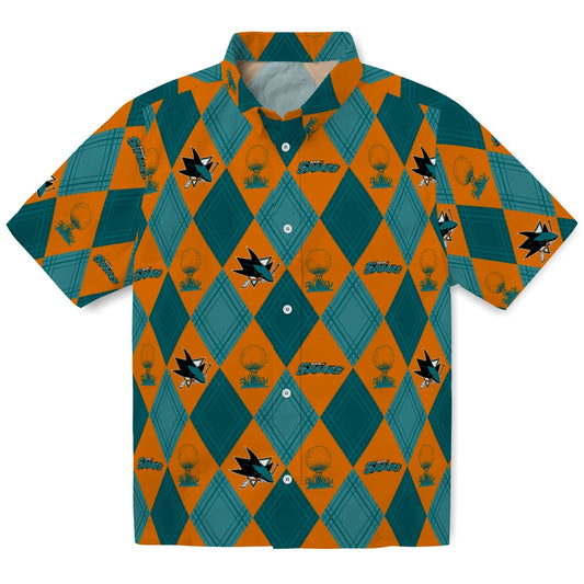 San Jose Sharks Hawaiian Shirt - Golfing Plaid | Moonbestprint
