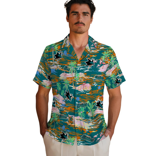 San Jose Sharks Hawaiian Shirt - Hawaii Island | Moonbestprint