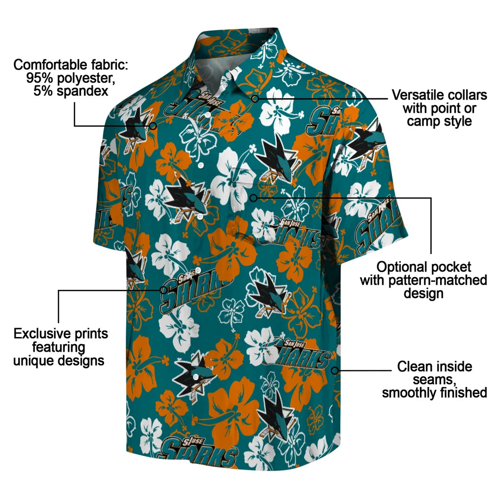 San Jose Sharks Hibiscus Bloom Hawaiian Shirt – Moonbestprint