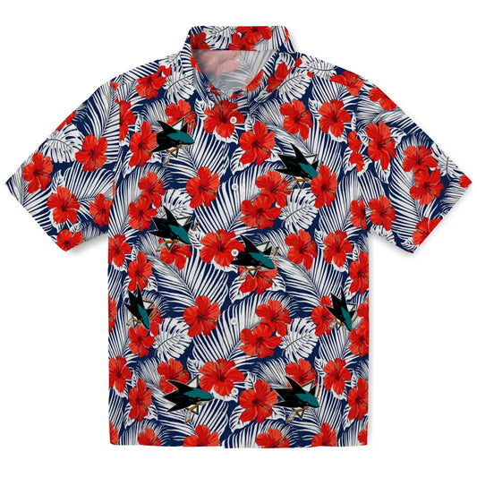 San Jose Sharks Hawaiian Shirt - Hibiscus Fiesta | Moonbestprint