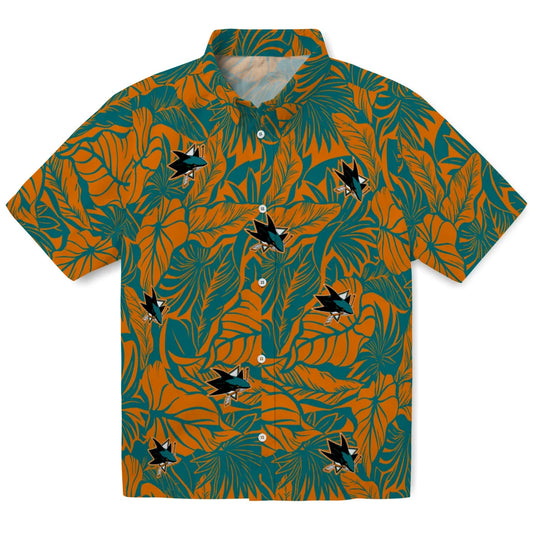 San Jose Sharks Hawaiian Shirt - Monstera Layer | Moonbestprint