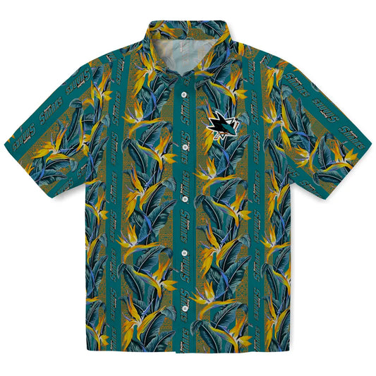 San Jose Sharks Hawaiian Shirt - Paradise Vines | Moonbestprint