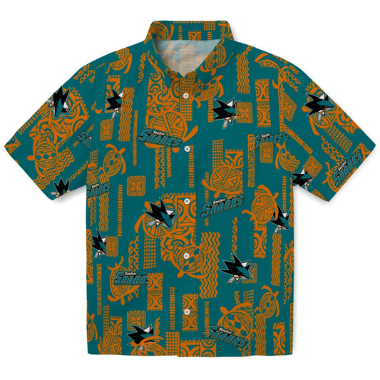 San Jose Sharks Hawaiian Shirt - Turtle Lines | Moonbestprint