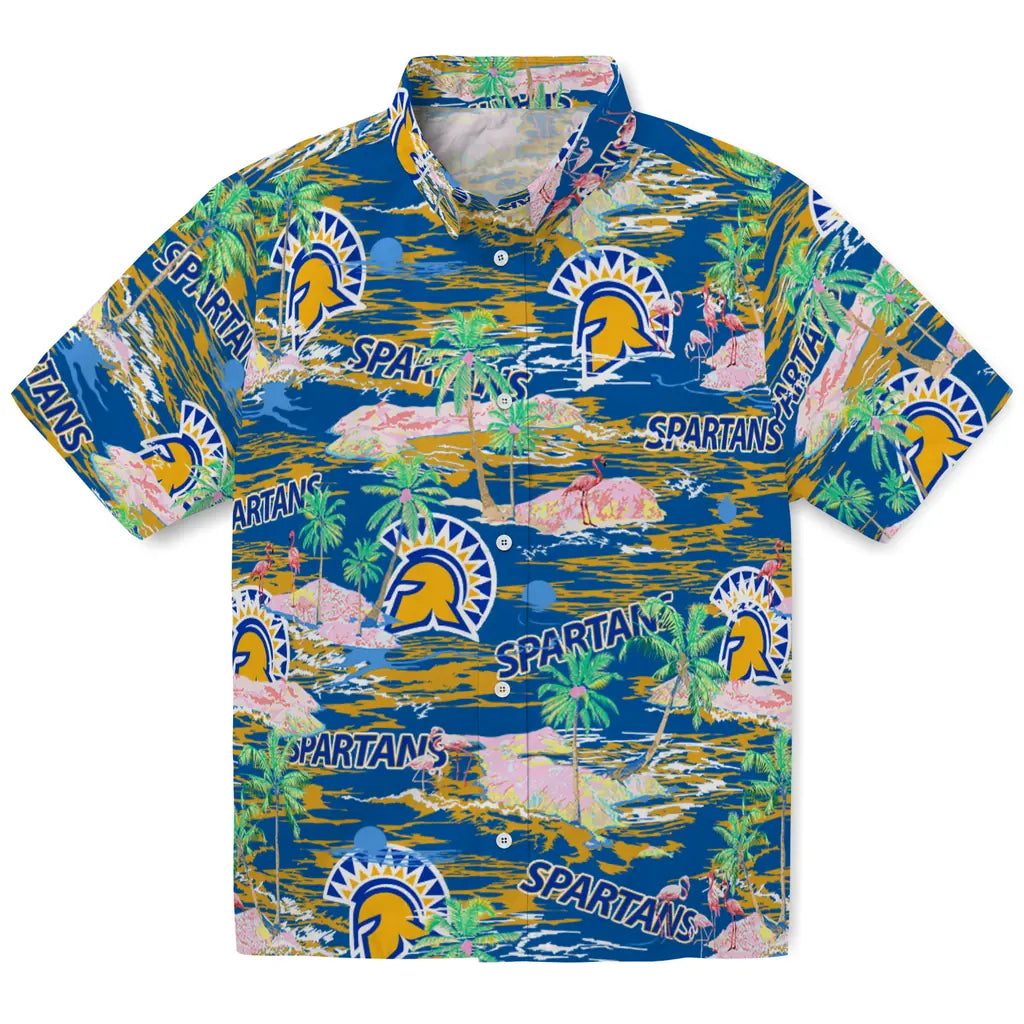 San Jose State Spartans Flamingo Retreat 2026 Hawaiian Shirt – Moonbestprint