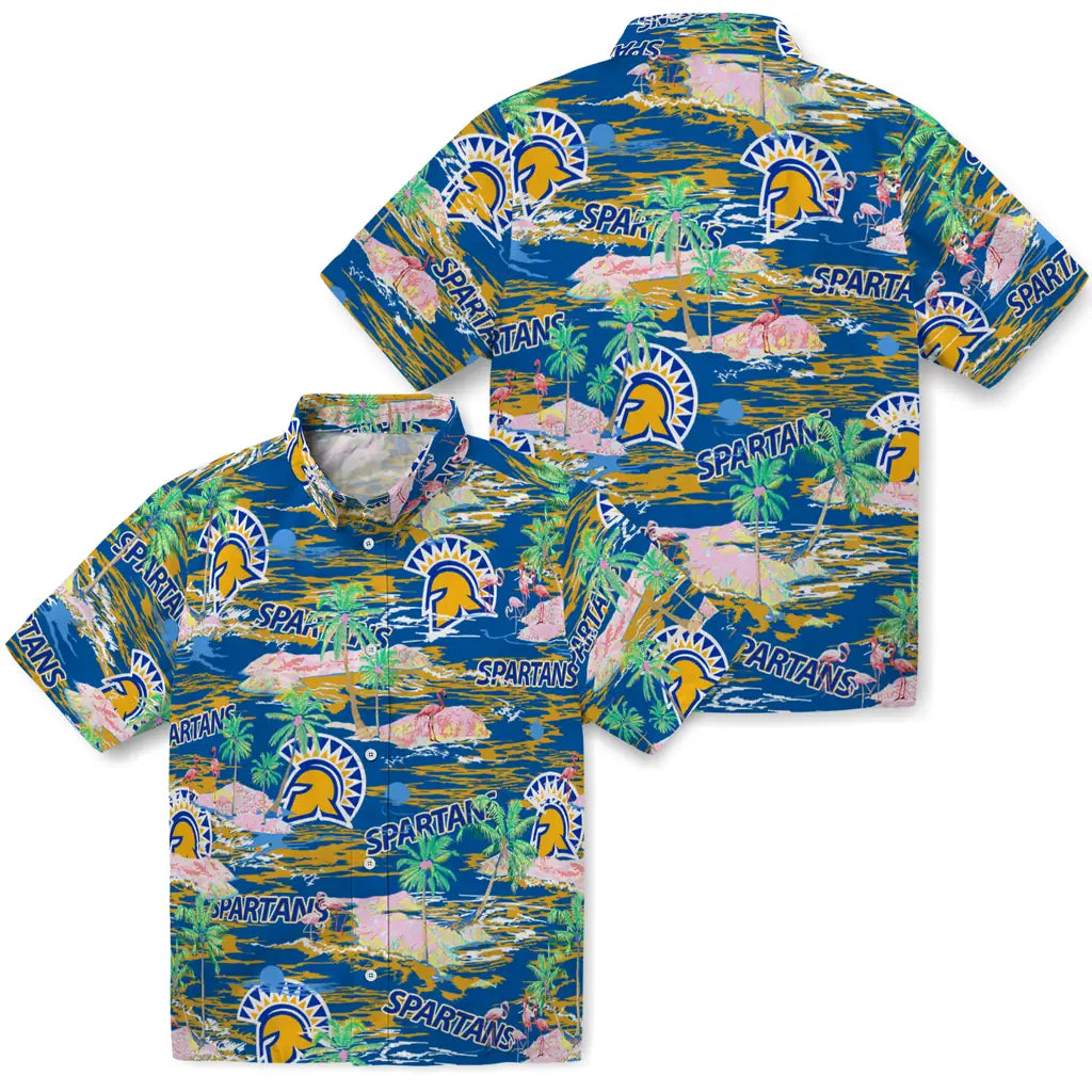 San Jose State Spartans Flamingo Retreat 2026 Hawaiian Shirt – Moonbestprint