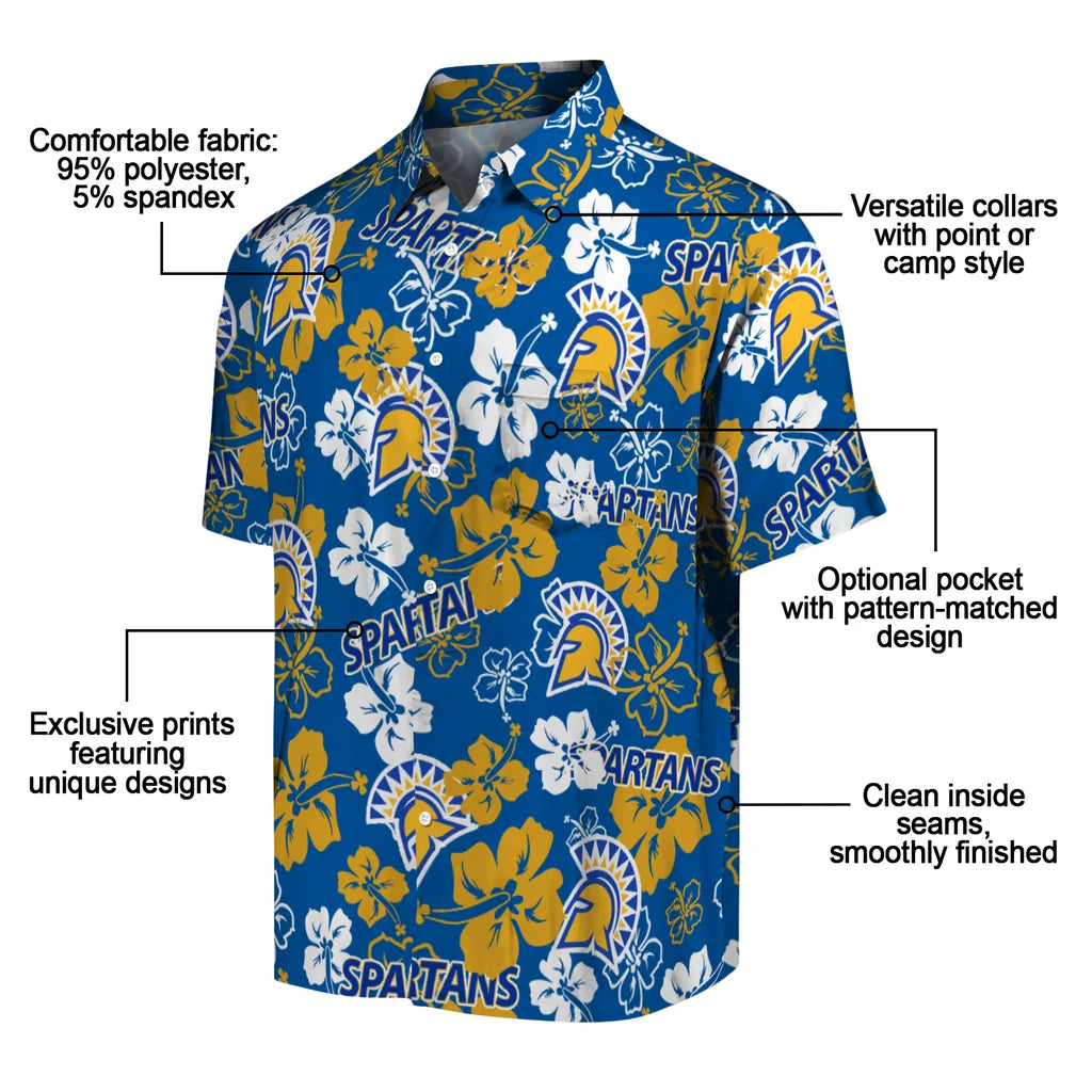San Jose State Spartans Hibiscus Bloom Hawaiian Shirt – Moonbestprint
