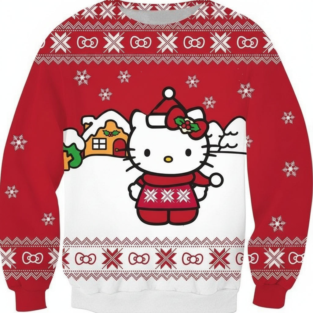 Santa Cute Lover Xmas Hello Kitty 3d Ugly Christmas Sweater ? Usalast