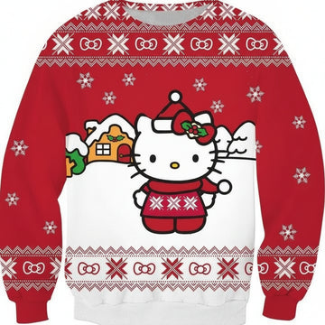 Santa Cute Lover Xmas Hello Kitty 3d Ugly Christmas Sweater ? Usalast