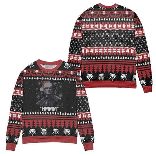 Santa Witcher Hmmm Ugly Christmas Sweater ? Black Red ? Usalast