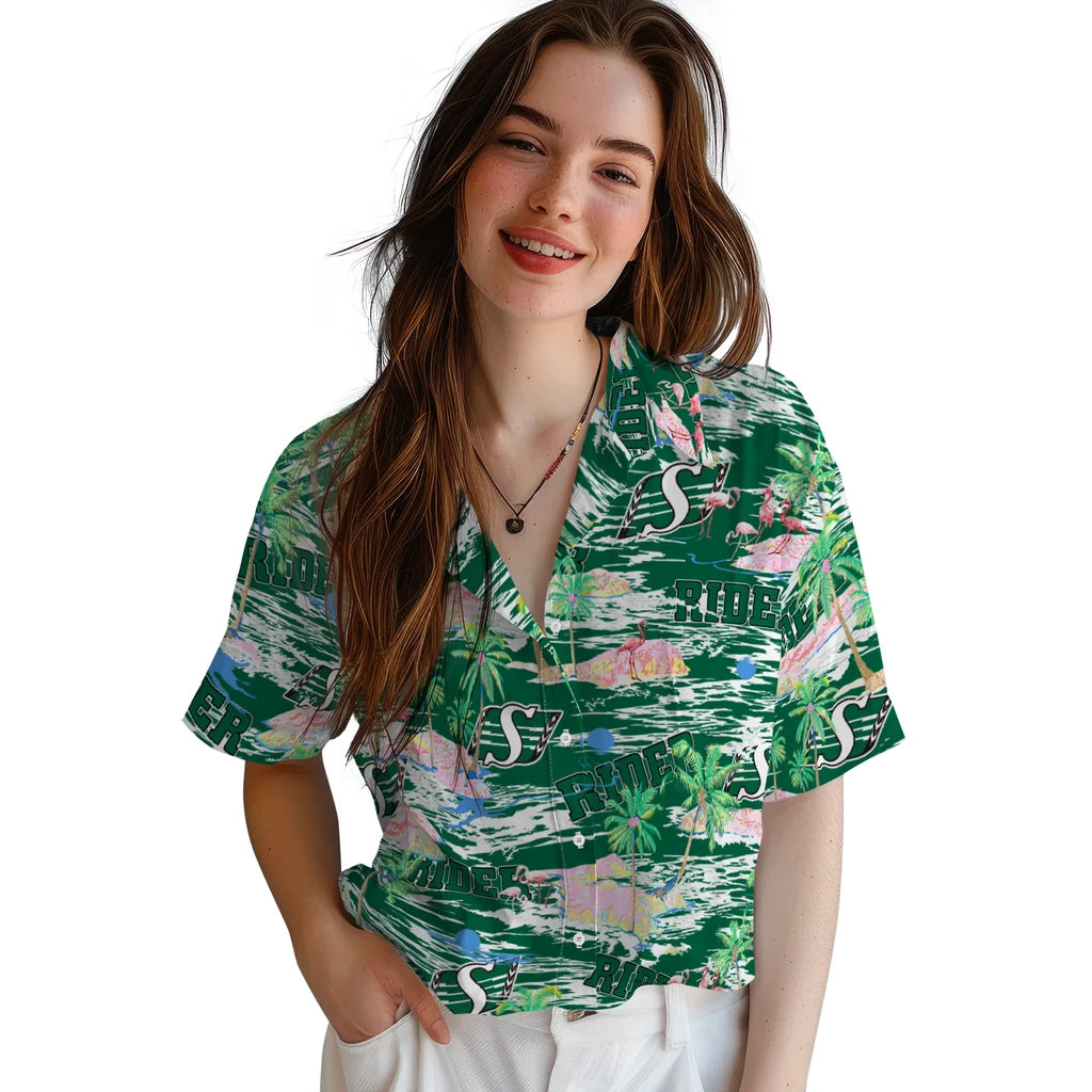 Saskatchewan Roughriders Flamingo Retreat 2026 Hawaiian Shirt – Moonbestprint