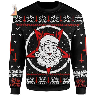 Satanic Christmas Sweater Hail Santa ? Usalast