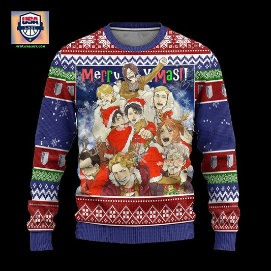 Scout Regiment Attack on Titan Anime Ugly Christmas Sweater Xmas Gift ? Usalast