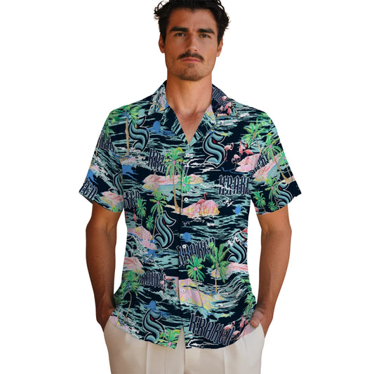 Seattle Kraken Flamingo Retreat 2026 Hawaiian Shirt – Moonbestprint