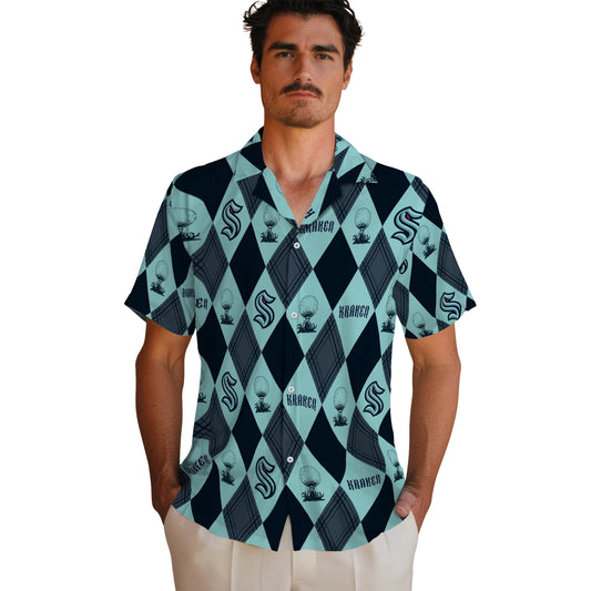 Seattle Kraken Hawaiian Shirt - Golfing Plaid | Moonbestprint