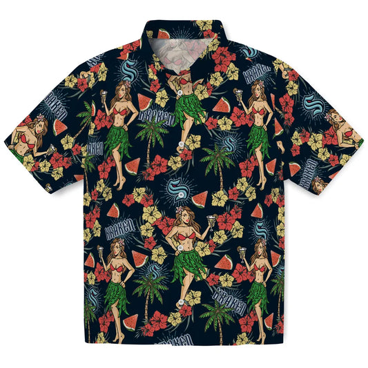 Seattle Kraken Hawaiian Shirt - Hawaiian Girls Design | Moonbestprint