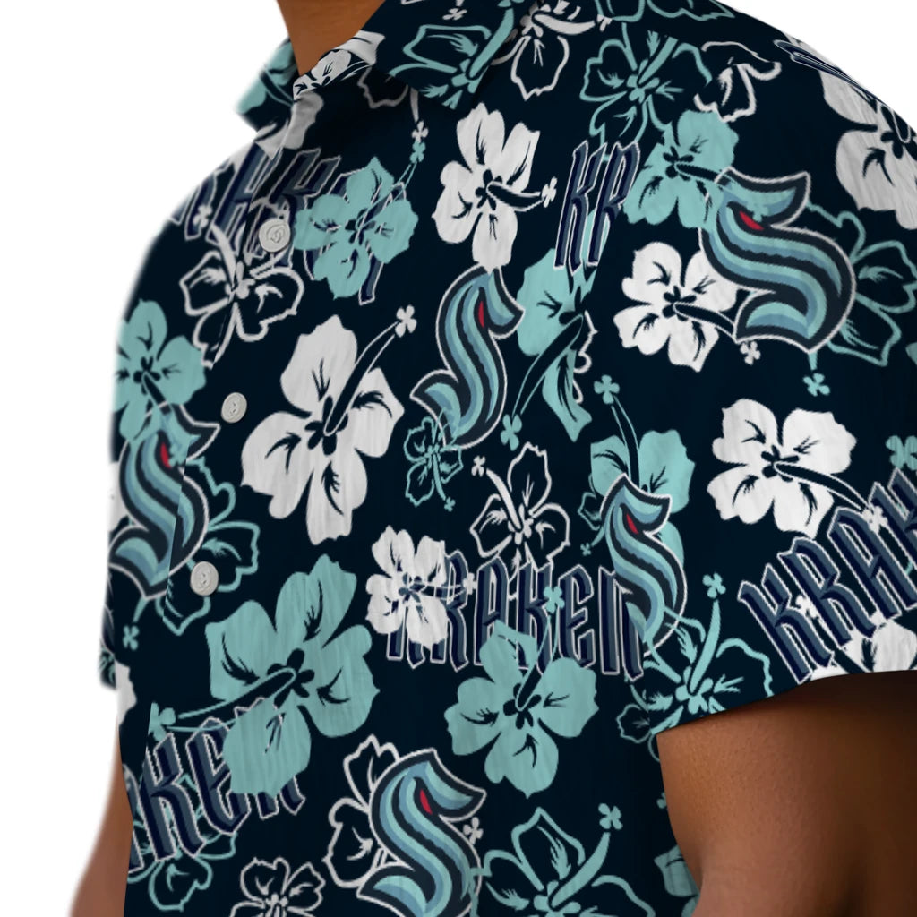 Seattle Kraken Hibiscus Bloom Hawaiian Shirt – Moonbestprint