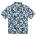 Seattle Kraken Hawaiian Shirt - Hibiscus Cluster | Moonbestprint