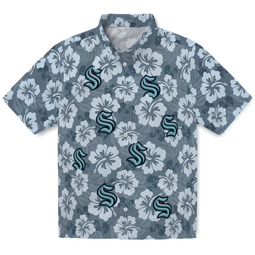 Seattle Kraken Hawaiian Shirt - Hibiscus Cluster | Moonbestprint