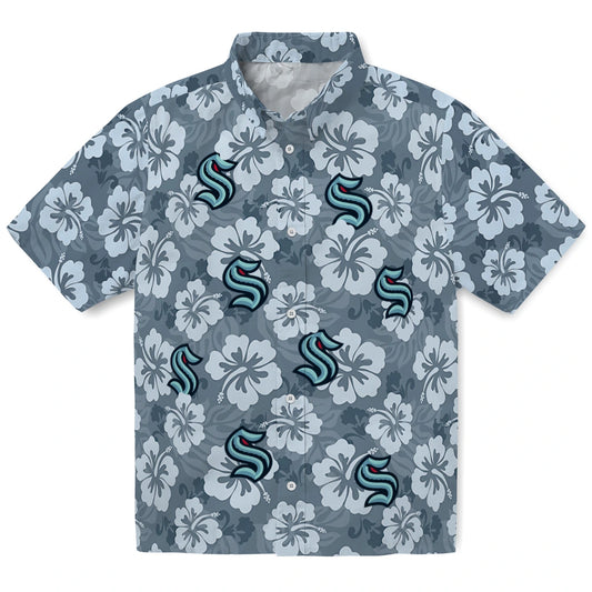 Seattle Kraken Hawaiian Shirt - Hibiscus Cluster | Moonbestprint