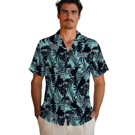 Seattle Kraken Hawaiian Shirt - Hibiscus Exotic | Moonbestprint