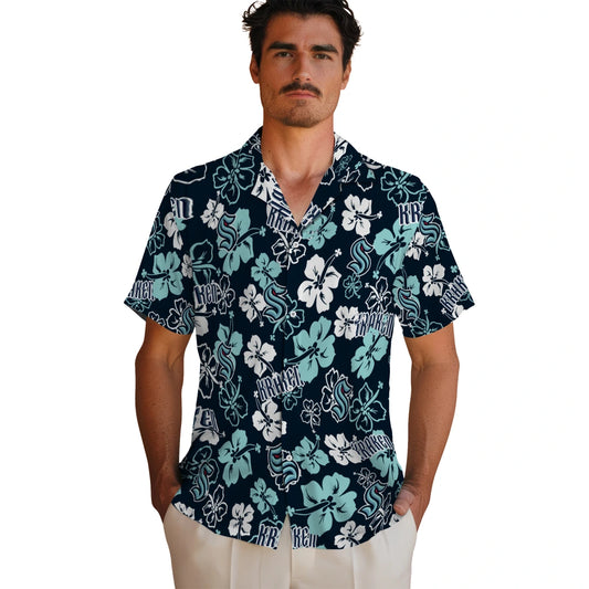 Seattle Kraken Hawaiian Shirt - Hibiscus Flower Design | Moonbestprint