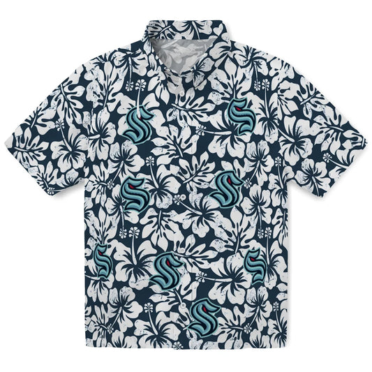 Seattle Kraken Hawaiian Shirt - Hibiscus Motif | Moonbestprint