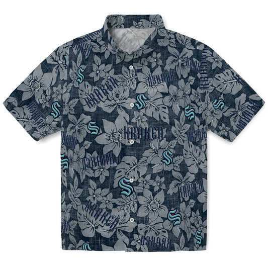 Seattle Kraken Hawaiian Shirt - Hibiscus Oasis | Moonbestprint