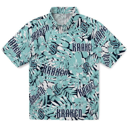 Seattle Kraken Hawaiian Shirt - Hibiscus Overlay | Moonbestprint