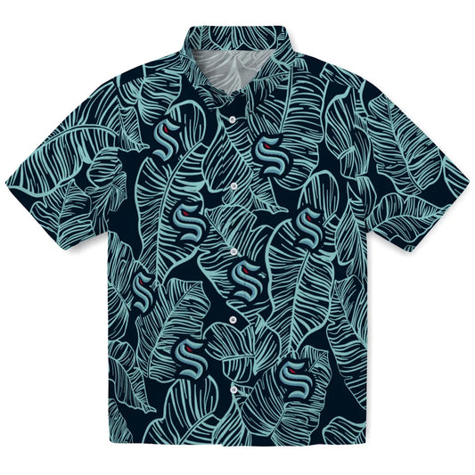 Seattle Kraken Hawaiian Shirt - Leaf Outline | Moonbestprint