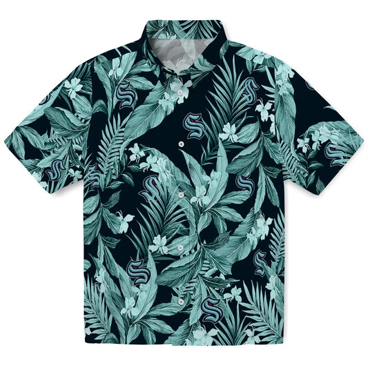 Seattle Kraken Hawaiian Shirt - Palm Leaves | Moonbestprint