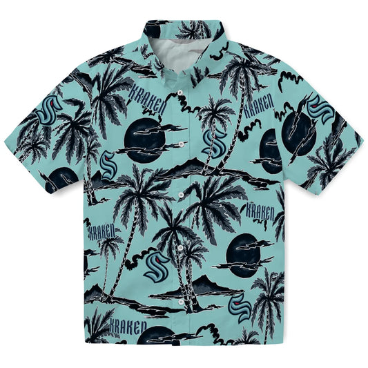 Seattle Kraken Hawaiian Shirt - Palm Sunset | Moonbestprint