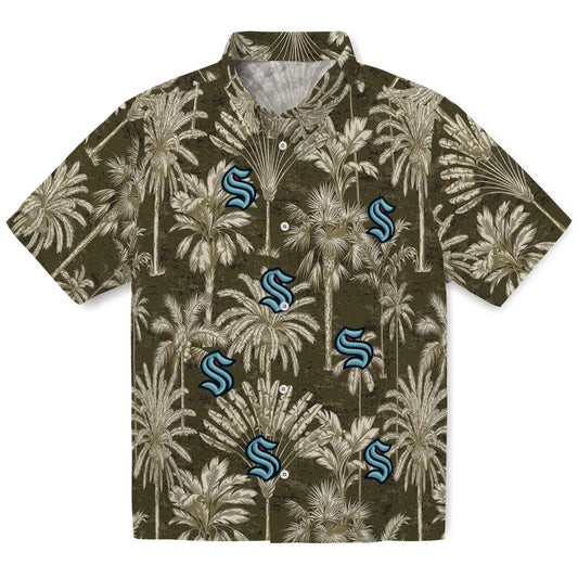 Seattle Kraken Hawaiian Shirt - Vintage Palm Tree | Moonbestprint