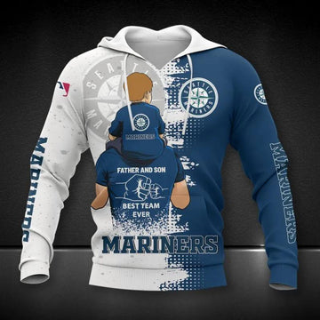 Seattle Mariners Dad And Son MLB All Over Print Hoodie -Moonbestprint