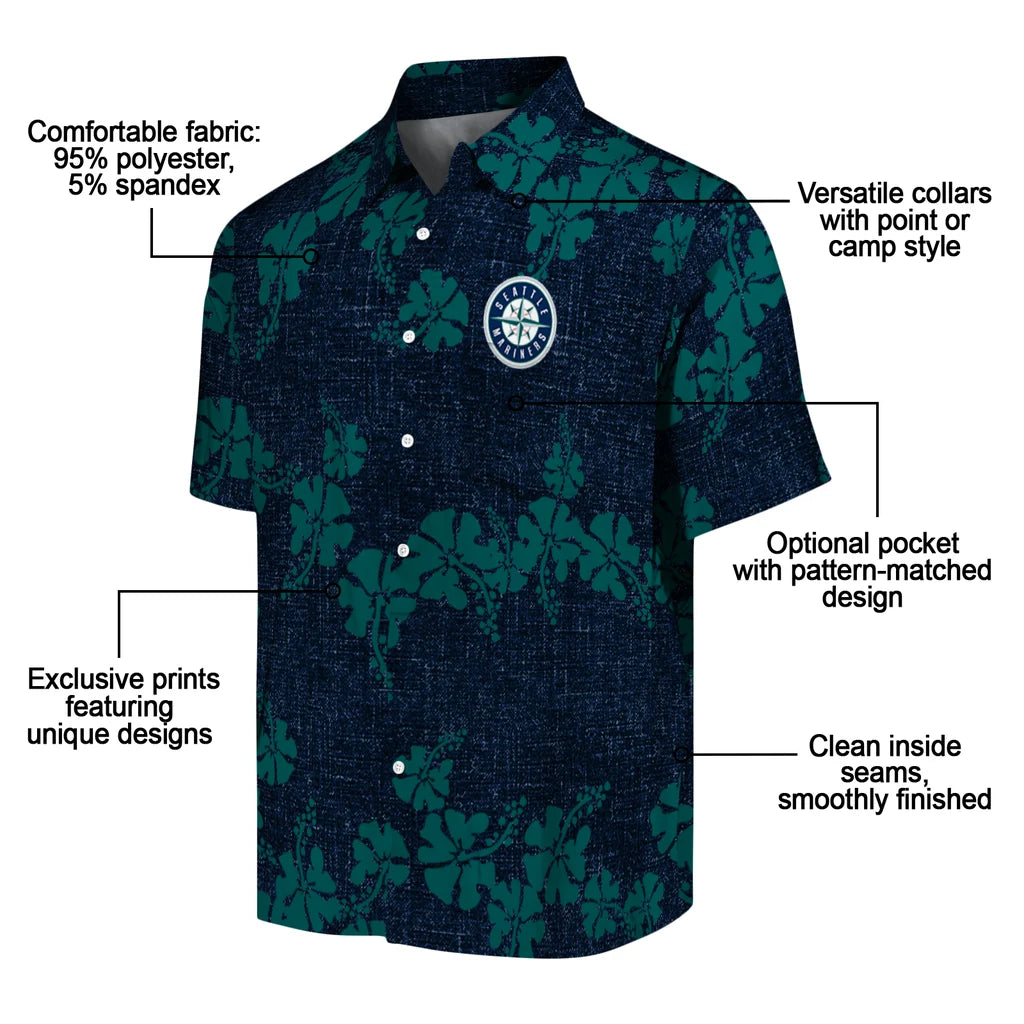 Seattle Mariners Hawaiian Shirt - 50th State Flower | Moonbestprint
