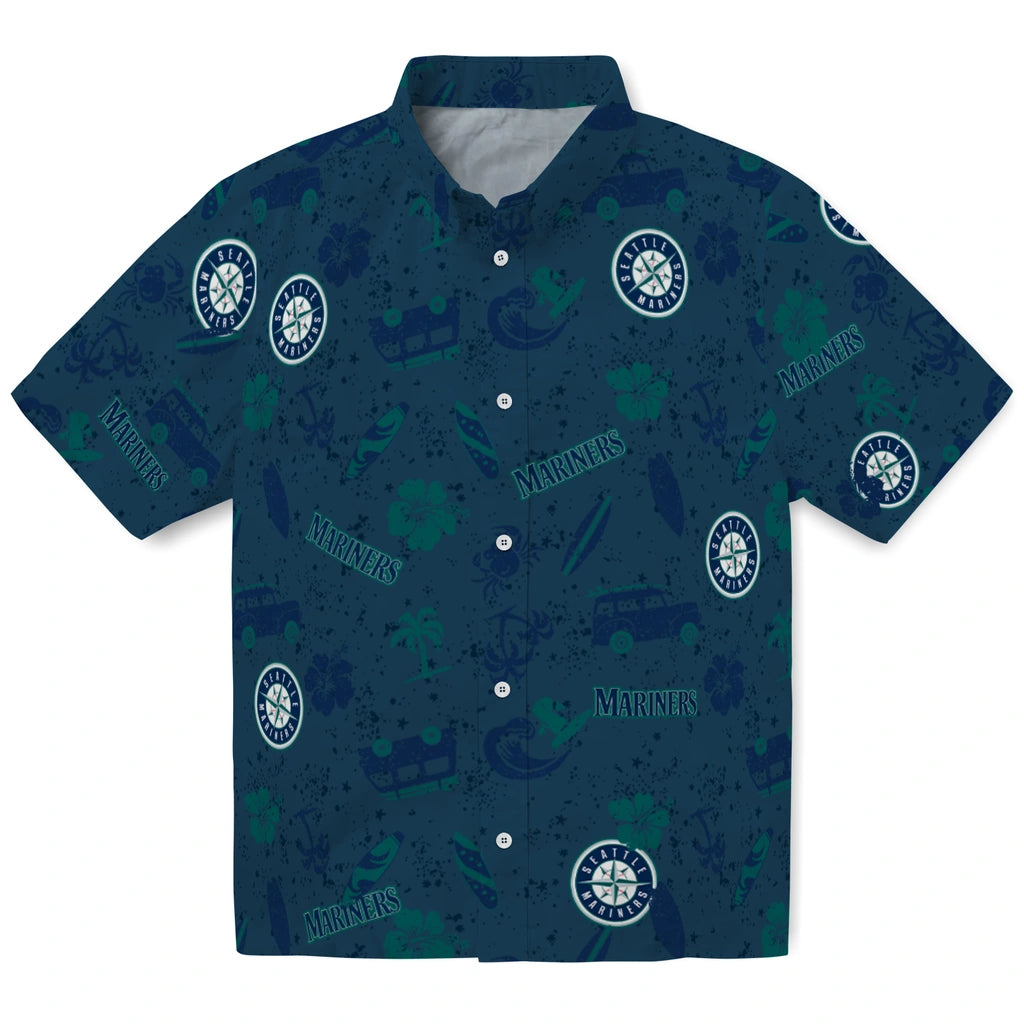 Seattle Mariners Hawaiian Shirt - Beach Vibe | Moonbestprint