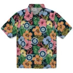 Seattle Mariners Hawaiian Shirt - Brilliant Hibiscus Garden | Moonbestprint